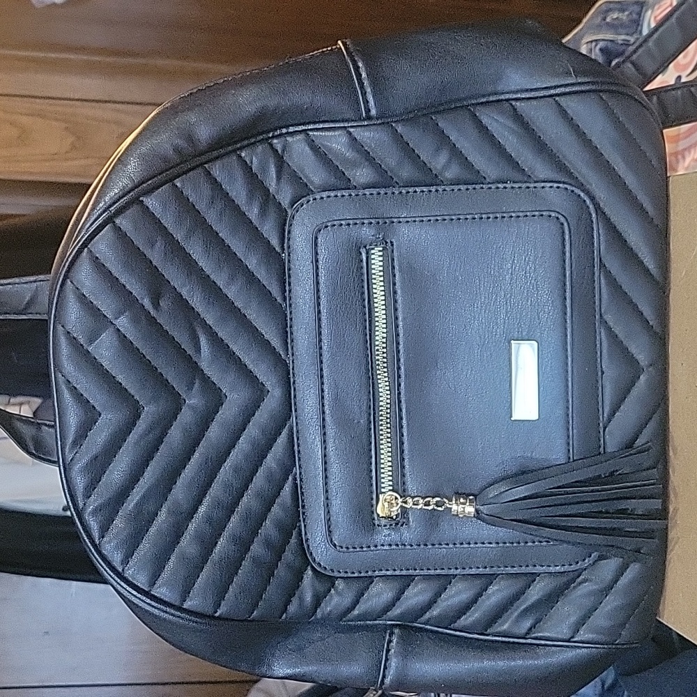 Black backpack purse